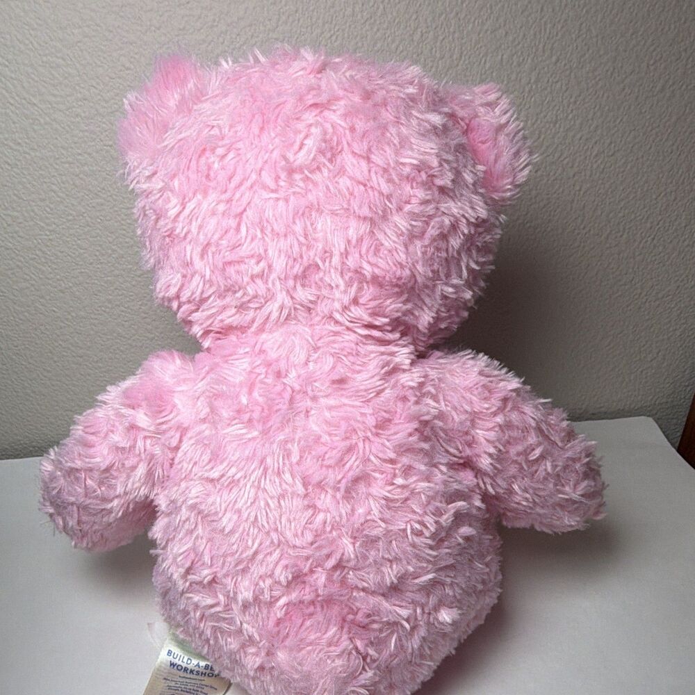Build-A-Bear Workshop Pink Plush Bear Blue Eyes 16 in Stuffed Animal, NO sound - Picture 5 of 7